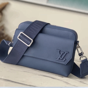 Louis Vuitton LV Fastline Men Fake Handbags Blue 23.5x18x7cm