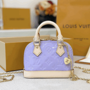 Louis Vuitton LV Nano Alma Monogram Vernis Like Auth Handbags 18x12x8cm