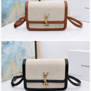 SAINT LAURENT Solferino Medium Cotton And Leather Shoulder Bag