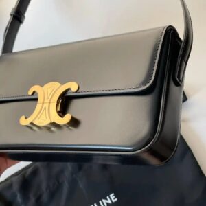 Celine-Triomphe-Black-Smooth-Leather-side-profile